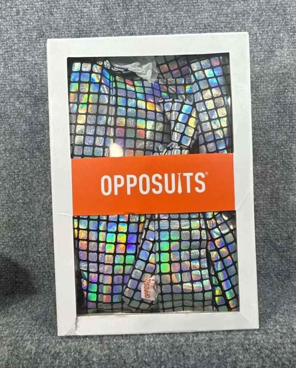 Opposuits Discoballer Boys Suit Size 10Y Multicolor Metallic Check Open Box
